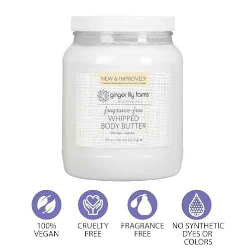 Ginger Lily Farms Botanicals Whipped Body Butter for Dry Skin, Ultra-Hydrating, 100% Vegan & Cruelty-Free, Fragrance-Free, 59 Ounces