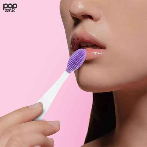 Lip Exfoliator w/AAA Battery (Lavender) - Silicone Lip Brush for Dry, Chapped, & Chafing Lips - Soft Bristle Lip Brush Exfoliating Tool for Smooth, Luscious Lips - Lip Products for Women & Men¡¦