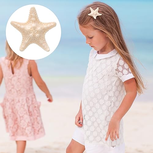 6Pcs Starfish Hair Clips, Resin Cute Beach Sea Hair Barrettes Pins, Mermaid Headpiece Hair Alligator Clips for Women Girls Hair Accessories Birthday Gift