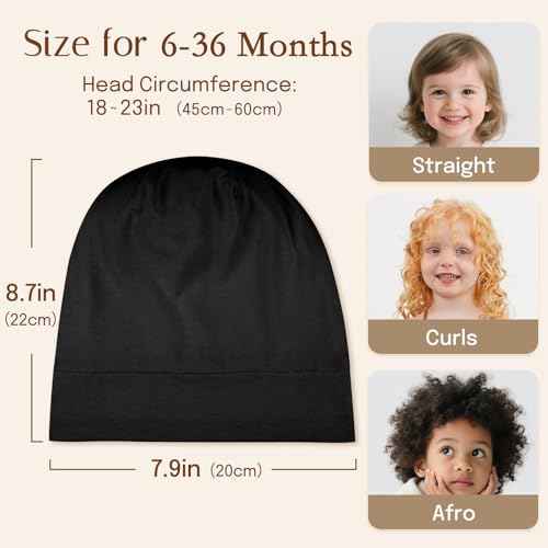 OLESILK Silk Toddler Bonnet 6-36 Months: 100% Mulberry Silk & Modal, Anti-Frizz for Curly Hair, Adjustable Fit Growing Baby