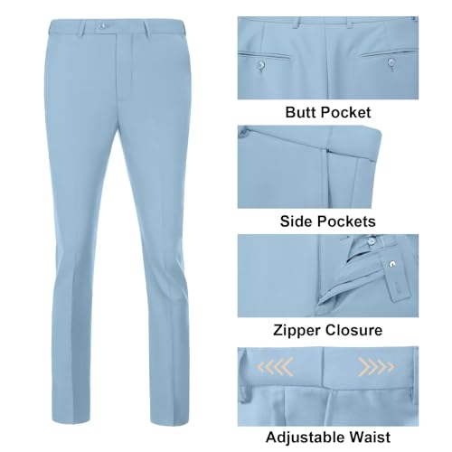 Men's Suit Slim Fit 3 Piece Wedding Dress Tux Suit Set Two Buttons Business Suits Blazer Jacket Vest Pants with Tie