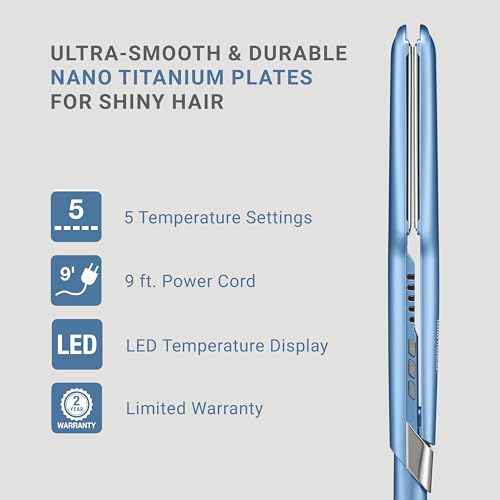 Nano Titanium Ultra-Sleek Hair Straightener, Flat Iron for All Hair Types