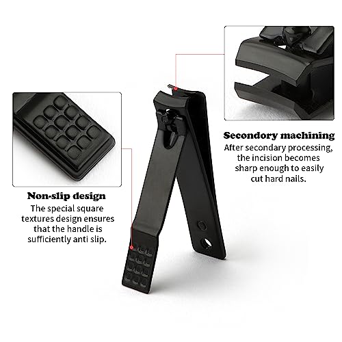 Manicure Set Nail Clippers Nail Tools Christmas Stocking Stuffers Pedicure Supplies Toenail Clippers for Women Men Fingernail Toenail Clipper 8 in 1 Manicure Tools Black with Leather Travel Case