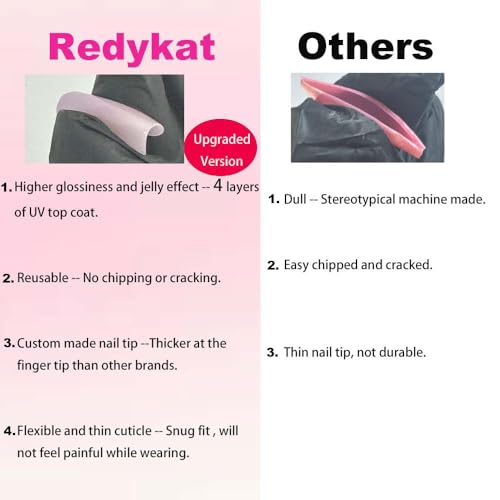 Redykat 30PCS Glossy Purple Ombre Coffin Press On Nails, Salon Quality Nail art, Gel- Like Nails, Cat Eye Nails (Purple Melody)