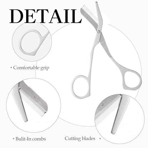 Eyebrow Scissors for Women,Eyebrow Scissors with Comb,Stainless Steels Eyebrow Trimmer Scissors and Cleaning Brush Eyebrow Trimming Kit for Women Men