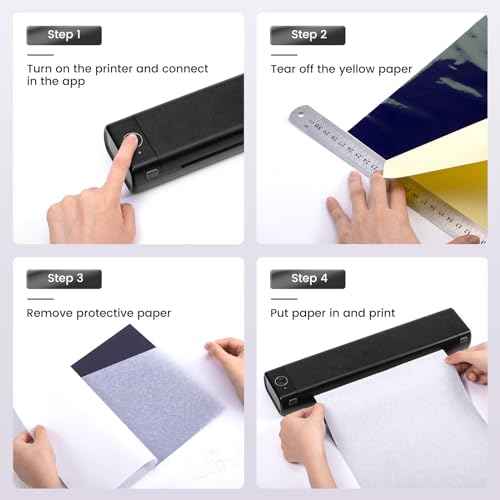Wireless Tattoo Stencil Printer, Thermal Tattoo Printer Machine with 10Pcs Transfer Paper, Tattoo Printer for Skin Compatible with iPad Smartphone PC, Tattoo Transfer Printer