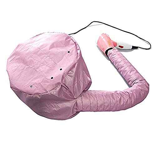 Portable Soft Hair Drying Bonnet with Adjustable Attachment for Hand Held Hair Dryer - Salon Baking Oil Mask (Pink)