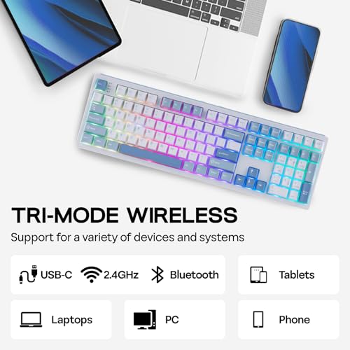 EPOMAKER TH108 Full Size Mechanical Keyboard+CloudGel Wrist Rest for Keyboard and Mouse
