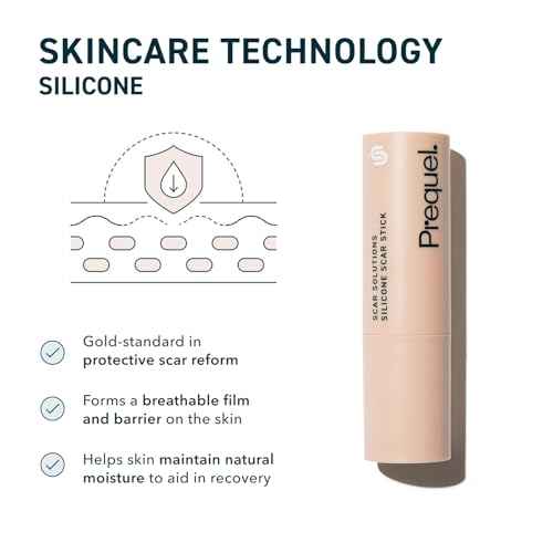 Prequel Skin Scar Solutions 60% Silicone Scar Stick. Thick Solid Velvety Film for Scars. Formula Infused with Centella Asiatica Extracts and Vitamin E. Soothing and Occlusive