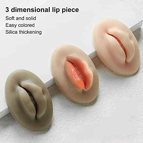 9Pcs 3D Silicone Fake Lips for Makeup Practice, Soft Silicone Lips Tattoo Practice Skins Training for Permanent Makeup