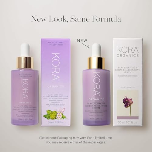 KORA Organics Plant Stem Cell Retinol Alternative Serum, Firming Face Serum, Repair Signs of Aging, Promotes Radiant Skin, Certified Organic, Cruelty Free - Smoothening Retinol for Face - 1.01 fl oz