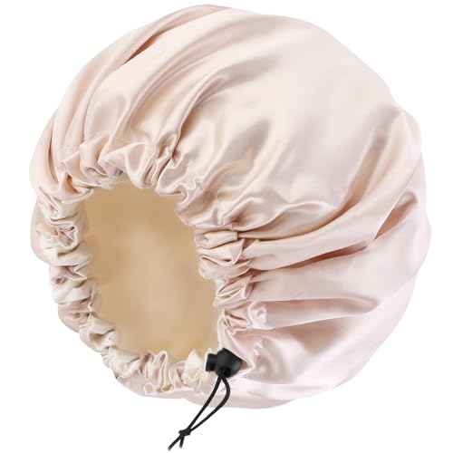 Satin Silk Bonnet For Curly Hair Bonnet Braid Bonnet For Sleeping Bonnets For Women Large Double-layer Adjustable