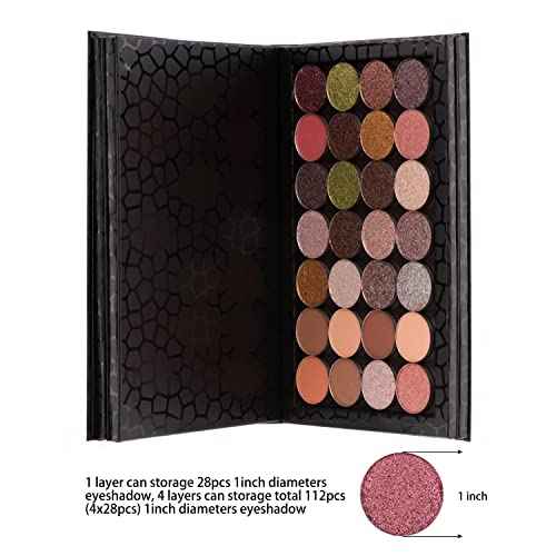 Allwon 4-Layer Book Shaped Magnetic Palette Large Empty Makeup Palette Storage Box for Eyeshadow Lipstick Blush Powder (Black)