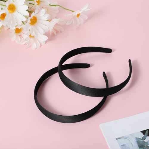 2 Pcs Non Slip Padded Headband Wide Suede Solid Hairband Headbands for Women Trendy Cute Hairband Elastic Hair Accessories Head Band for DIY Costume Girl Fall Wash Face Sister Party Ceremony Halloween