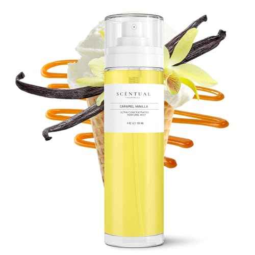 Ultra-Concentrated Hair & Body Perfume Mist, Long Lasting Women's Fragrance, Gourmand Perfumes for Women, Vegan and Cruelty Free (Caramel Vanilla)