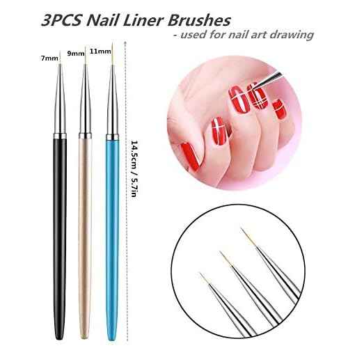 5PCS Dotting Pens with 3 PCS Nail Painting Brushes, Nail Art Design Tools