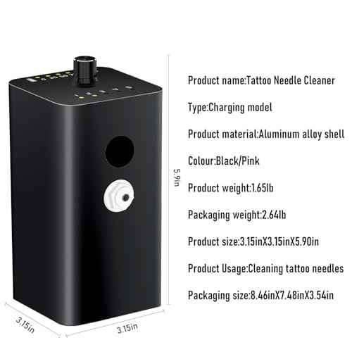 Tattoo Needle Cleaner Ink Washer,Automatic Sensing,Tattoo Cartridge Needles Cleaning Machine,Rinse Tattoo Needle Cartridges Ink,Tattoo Supplies,Suitable for Tattoo Beginners and Artists (PINK)