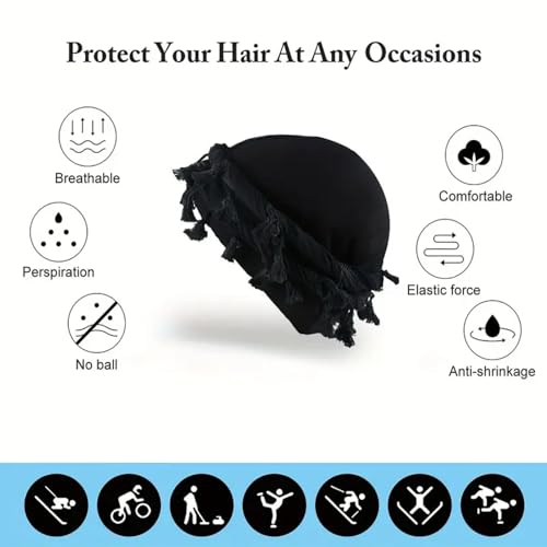Gturytr Turban for Men Vintage Twist Head Wraps Durag Satin Lined Halo Turban for Women Modal and Satin Scarf Tie