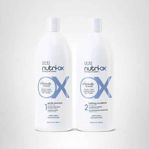 NUTRI-OX Gentle Shampoo & Conditioner | Thicker, Fuller-Looking Hair | Normal Thinning Hair | Peppermint | Clinically & Dermatologically Tested | 33.8 Fl Oz