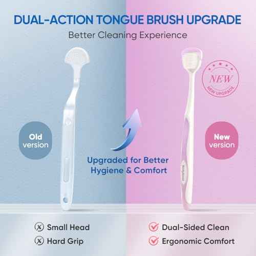 BodyAccel Tongue Cleaner Gel with Tongue Brush ? Fresh Breath Oral Care Kit ? Tongue Scraper Gel Set for Bad Breath Removal, Maintain Oral Health
