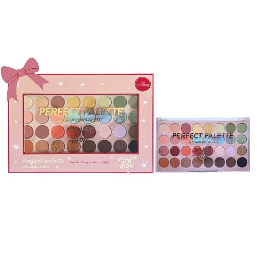 Holler And Glow Perfect Palette Eyeshadow Palette, Limited Edition, Ultra Pigmented, Multicolor Eyes Makeup, Ultra-fine Smooth Powder, Shimmer & Glitter, Matte & Muted, 32 Shades, Holiday Gift Set