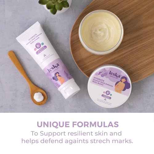 Leska Maternity Cream 2-Pack | STAGE B: HYDRATE Stretch Mark Defense Belly Cream & Butter (Pregnancy Months 6-9) | Part of a Complete 3 Part Pregnancy Skin Care System (4-4.93oz)