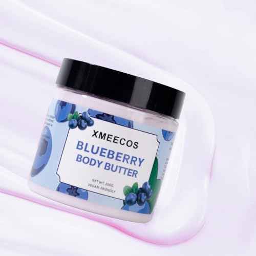 XMEECOS Body Butter| Moisturizing| Vegan friendly| Cruelty-free| for men and women| Gentle| Great for dry skin (new sweet ingredients) (Blueberry)