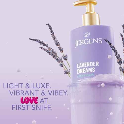 Jergens Shea Fusion Lavender Dreams Body Lotion, Moisturizer with Shea Butter & Vitamin E, 14 Fl Oz