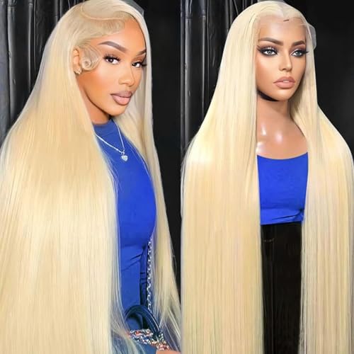 30 Inch 613 Lace Front Wig Human Hair Blonde 13X6 HD Transparent Lace Front Wigs Human Hair 220% Density Blonde Glueless Wigs 613 HD Straight Lace Frontal Wigs Pre Plucked