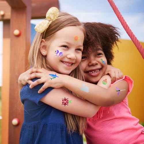 Temporary Tattoo Pens for Skin, 10 Body Markers + 56 Large Tattoo Stencils for Kids and Adults, Dual-End Tattoo Pens Make Bold and Fine Lines with Cosmetic-Grade Tattoo Ink