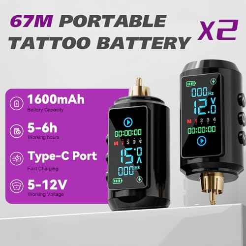 Tattoo Gun Kit - Wireless Tattoo Machine Kit with 2 Batteries, 20 Tattoo Cartridge Needles, Tattoo Ink Set, Full Tattoo Supplies for Beginners and Artists