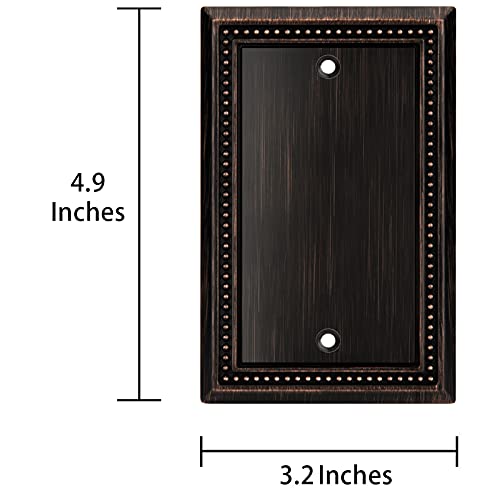 Henne Bery Sunken Pearls Heavy Duty Decorative Wall Plate Switch Plate Outlet Cover (Triple Toggle/Single Decorator, Aged Bronze)