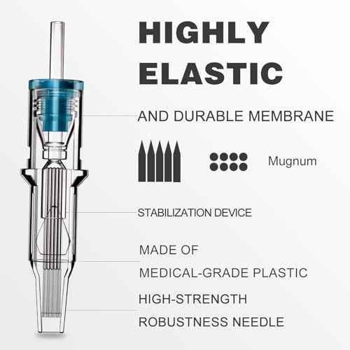 BlackBird Tattoo Cartridge Needles # 12(9M1) 0.35 mm Standard Disposable 9 Single Stack Magnum 20 Pcs with Membrane Safety Cartridges for Rotary Tattoo Machine Pen Gun
