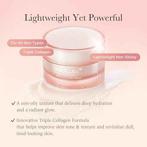 medicube Triple Collagen Cream - Hydrating & Firming Moisturizer with Hyaluronic Acid, Premium Elastin, Shea Butter - Wrinkle Care & Boosts Elasticity - Korean Skincare, 1.69 oz