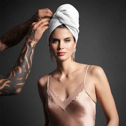 Fromm Softees Microfiber Salon Hair Towels for Hairstylists, Barbers, Spa, Gym in White, 16" by 29", 10 count Perfect Hair Care Towel for Drying Curly, Long, Wavy Hair