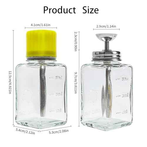5 Oz/ 150ml Glass Push Down Pump Dispenser Bottle With Cap Push Down Glass Empty Pump Dispenser for Alcohol Makeup Clear Refillable Bottle Hand Pumping Press Container (1pcs - Square Shaped)