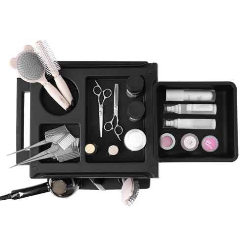 VEVOR Ultimate Trolley Cart, Salon Trolley with 6 Detachable Trays & Appliance Holder, Durable Salon Rolling Cart with Locking Casters for SPA & Beauty & Tattoo & Hairdressing