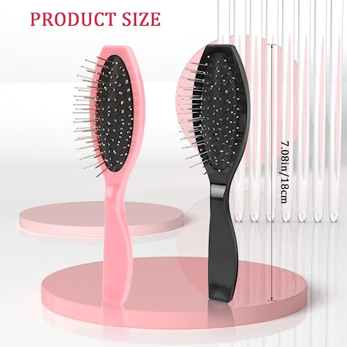 2 Pack Stainless Steel Wig Wire Brush, Portable Professional Synthetic Hair Brush and Combs for Wigs, Extensions, Women