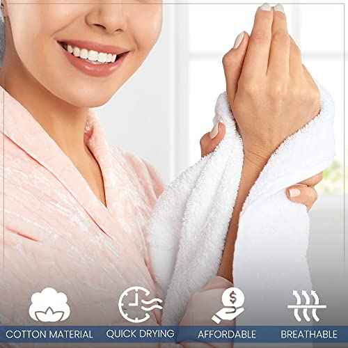 24 Pack Wash Cloths | Multicolour 100% Cotton Extra Absorbent Face Towels | Soft, Quick Dry Washcloths for Bathroom, Spa, Gym, Baby & Travel (24 Packs (12x12))