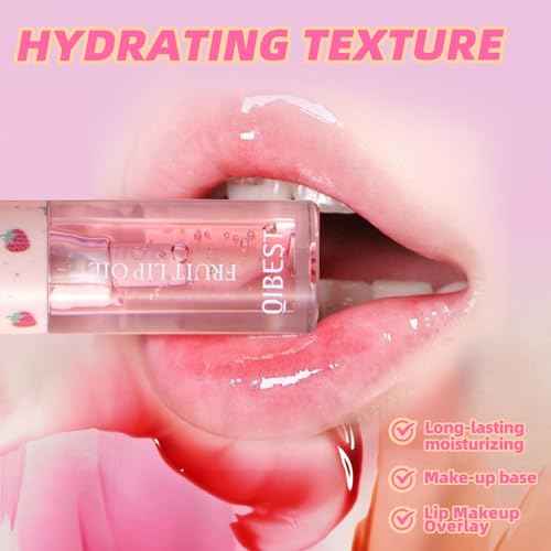 Fruit-Flavored Plumping Lip Oil Set 4 Packs Moisturizing Lip Glow Oil Long Lasting Nourishing Lip Gloss Set No-Sticky Gloss Lip Balm Lip Care