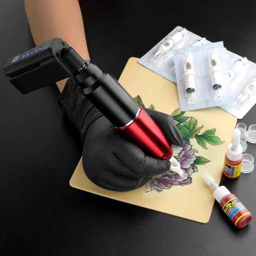 Tattoo Kits Tattoo Machine Tattoo Set with 1500mAh Power Supply and LCD Display Red (SLP51KIT-2)