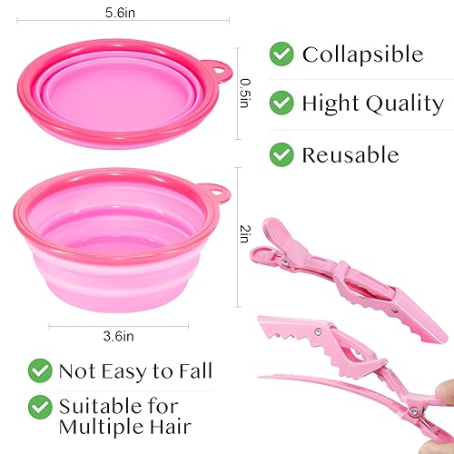 11pcs Hair Coloring Kit - Professional Salon Tools for DIY Mixing, Includes Clips, Bowl, Dye Brush, Earmuffs - Perfect for Bleaching and Dye