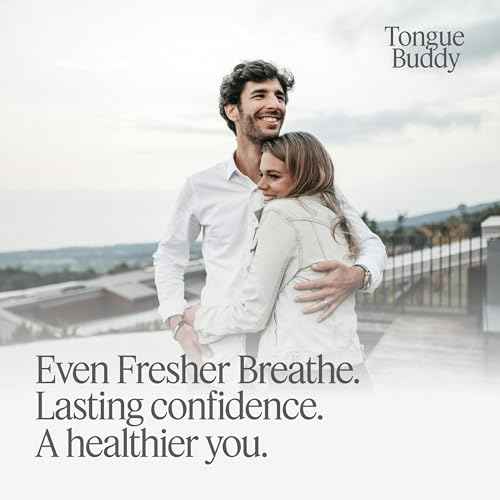 TheTongueBuddy¢â Effective Tongue Scraper for Adults - Ergonomic Tongue Cleaner Promotes Fresher Breath, Travel-Friendly Beauty and Personal Care Essential (Onyx Black)