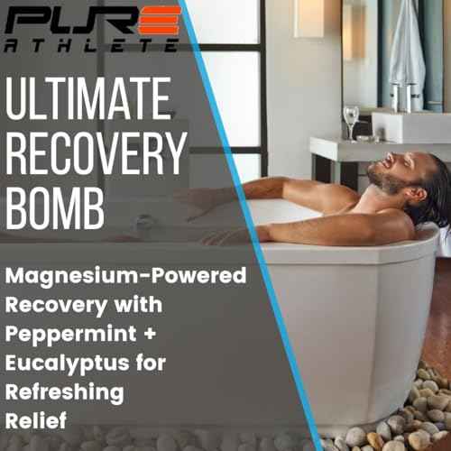 Pure Sport Refreshing Peppermint Bath Bombs - Magnesium Epsom Salt and Natural Essential Oils for Soaking, Best Relaxation Birthday Gifts, Post Workout Muscle Recovery Soak for Athletes, Made in USA