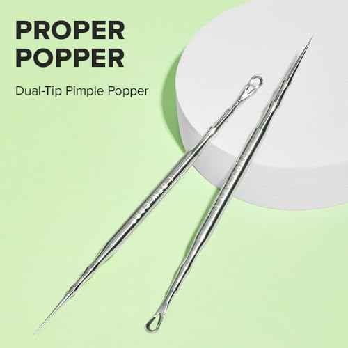 I DEW CARE Dual-Tip Pimple Tool - Proper Popper | Blackhead Remover, Blemish Exfoliating, Professional Acne Squeezer, Comedone Zit Extractor for Women, 2in1 Stainless Steel Lancet, 1ea