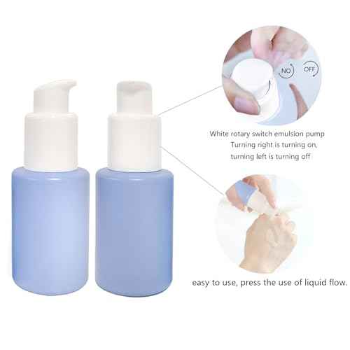 4 Pack Glass Dropper Bottles, Clear Frosted with 2 Funnels & 2 Lotion Pumps, 30 ml Essential Oil Bottles