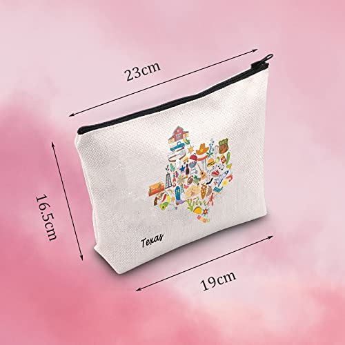 Texas Welcome Cosmetic Bag for Her, Travel or Moving to Texas