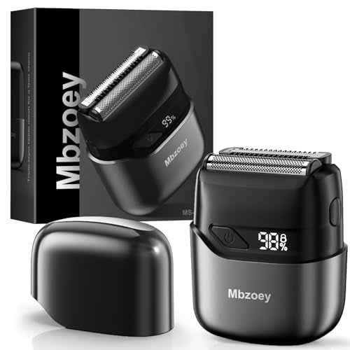 Mbzoey Electric Foil Shavers for Men: Mini Electric Razor for Face - IPX7 Waterproof Cordless Razor with LED Display & Fast Charge - Micro-Comb Technology & Precision Blades