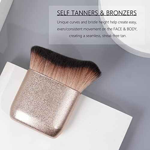 Self Tanner Brush GOERTI Body Makeup Brush for Flawless Leg Makeup, Kabuki Foundation Makeup Brush for Face & Body, Full Coverage Tanning Blend Applicator for Self Tanner, Bronzer & Lotion Tan Mousse