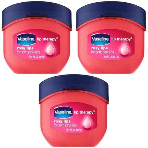 Vaseline Lip Therapy Rosy Lips 3-Pack ? Moisturizing Lip Balm for Very Dry Lips in Mini Jars, 0.25 Oz.